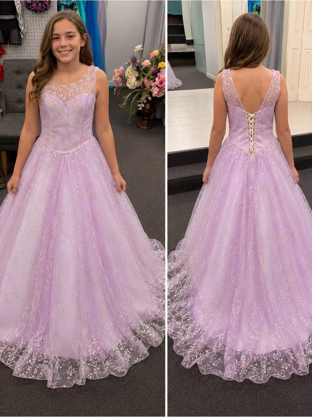 Christina Wu Lilac Sparkle Tulle Ball Gown